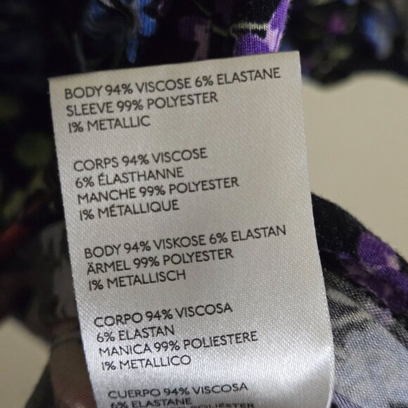 Anthropologie Maeve Jaquin Peasant Blouse Black Floral Puff Sleeve Size 1X - Picture 14 of 14